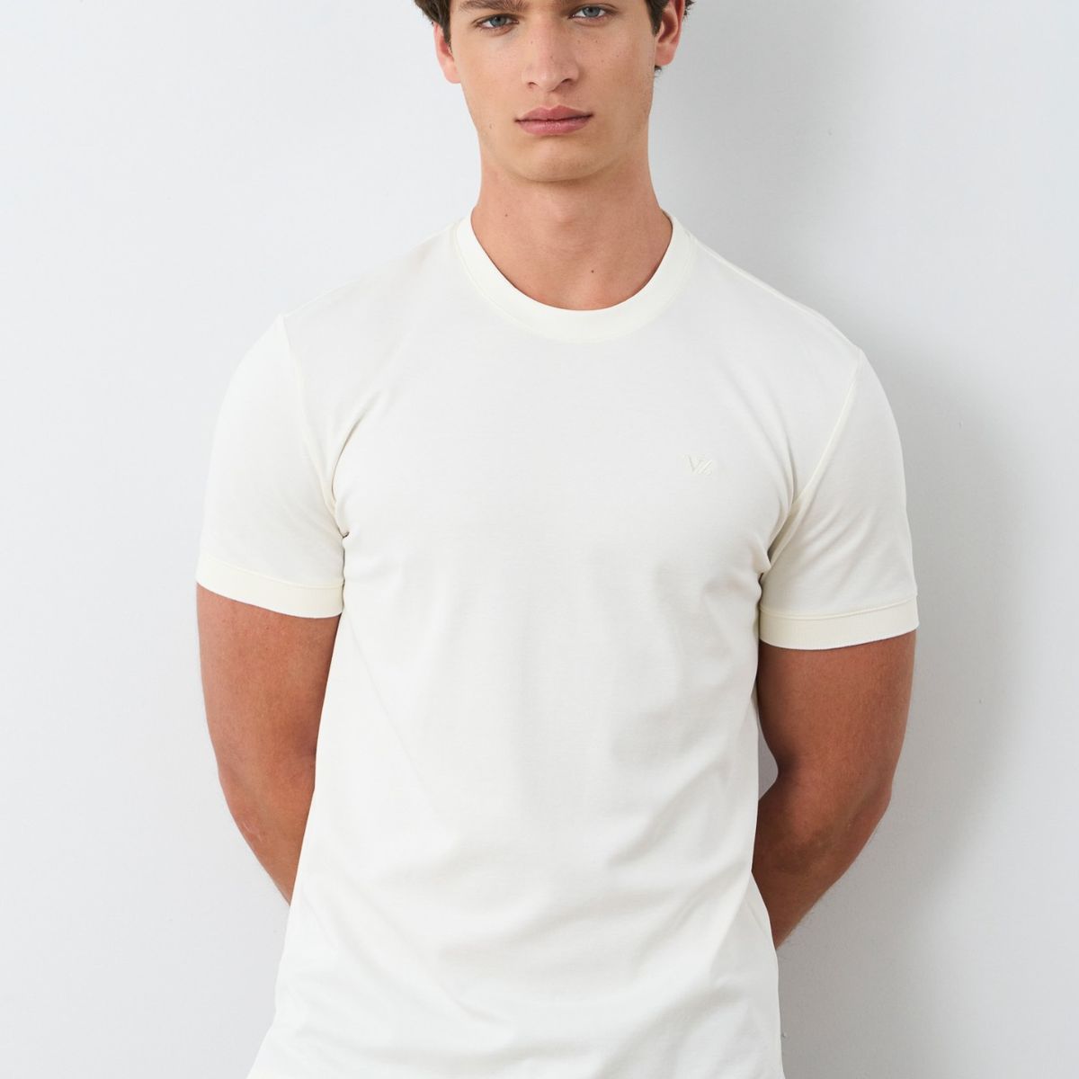 VELEZ - Vélez Camiseta Micropima Arizona Hombre Semi Ajustada Crema