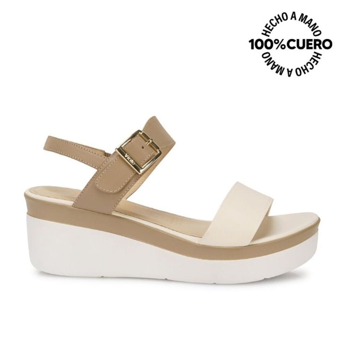 VIALE - Sandalia Strap Casual ALE-2513 HuesoVison Viale Cuero