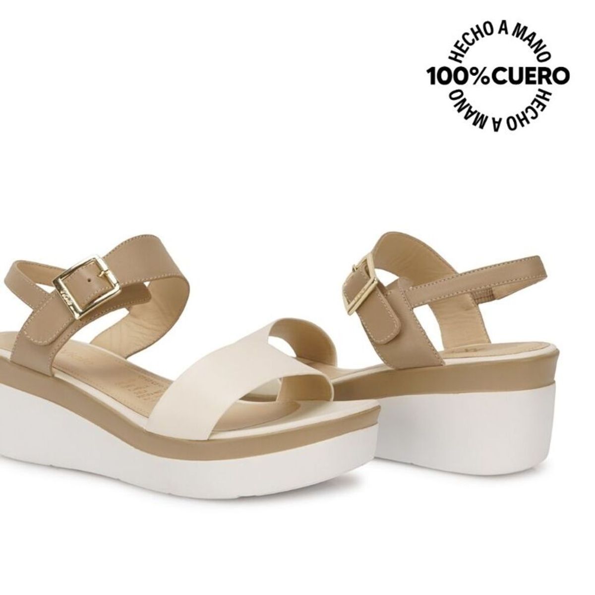 VIALE - Sandalia Strap Casual ALE-2513 HuesoVison Viale Cuero