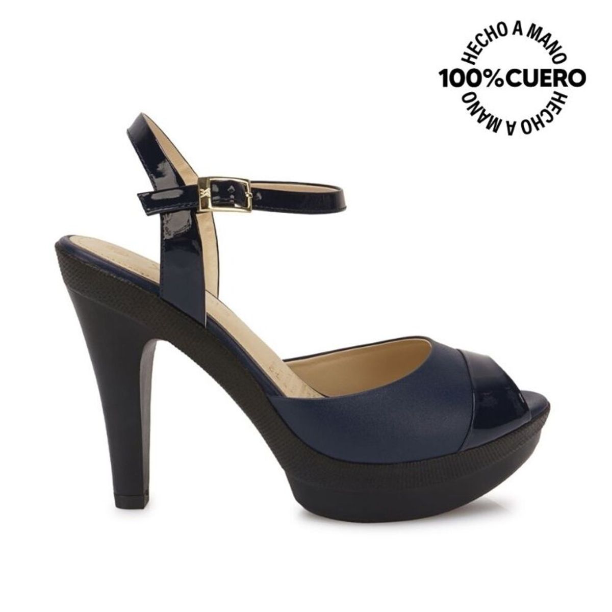 VIALE - Sandalia Dorsay Casual ALE-2521 Azul Viale Cuero