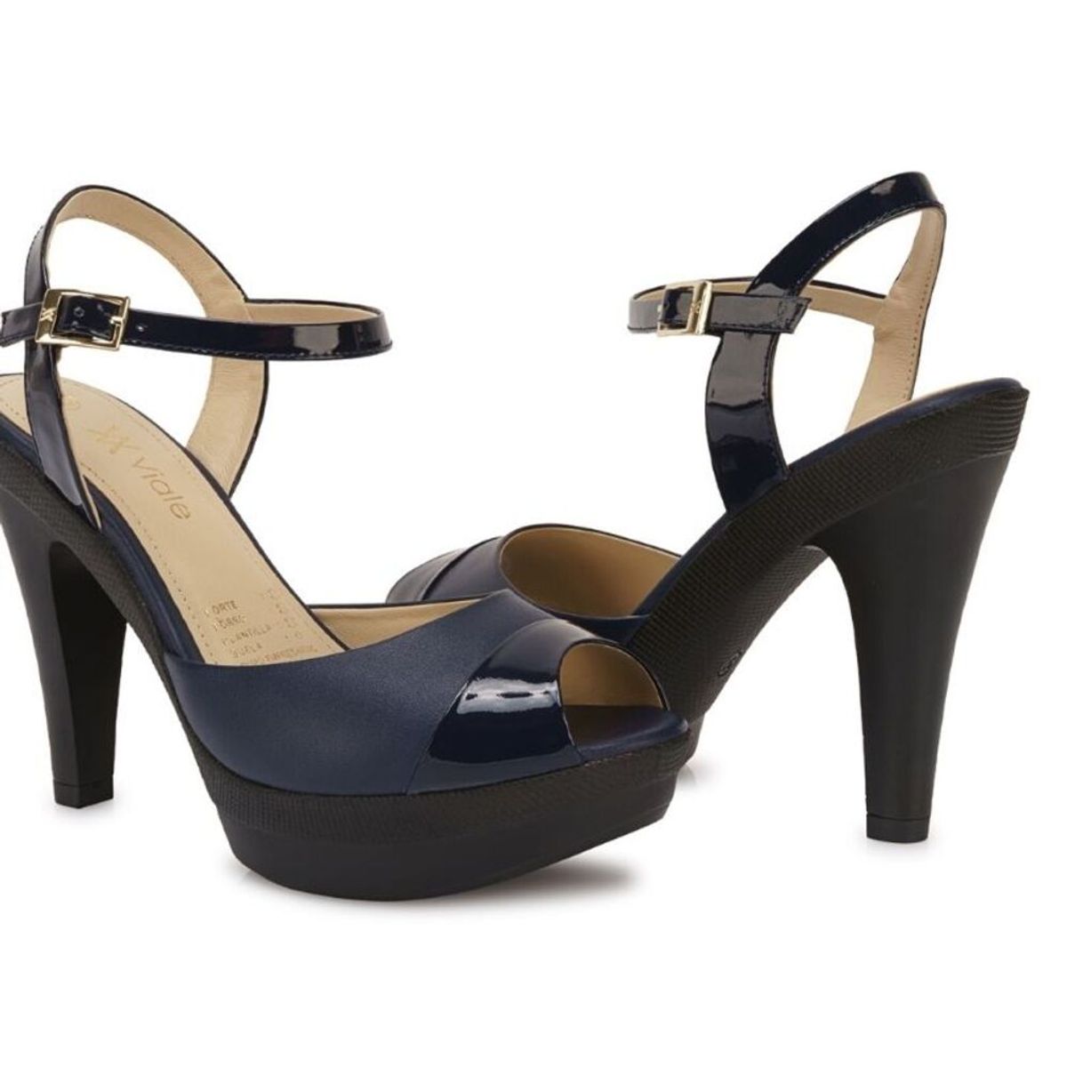 VIALE - Sandalia Dorsay Casual ALE-2521 Azul Viale Cuero