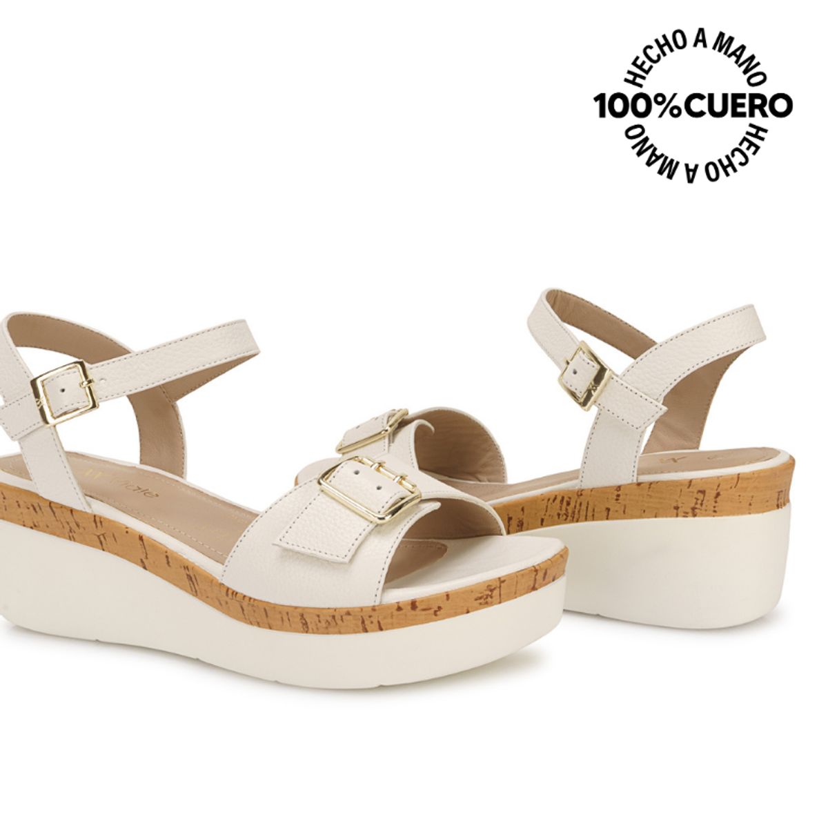 VIALE - Sandalia Dorsay Casual ALE-2615 Blanco Sof Viale Cuero