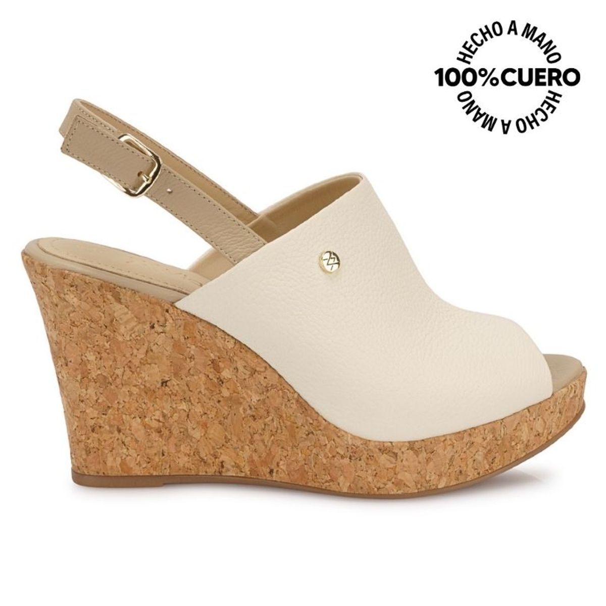 VIALE - Sandalia Sueco Casual ALE-2624 HuesoTrigo Viale Cuero