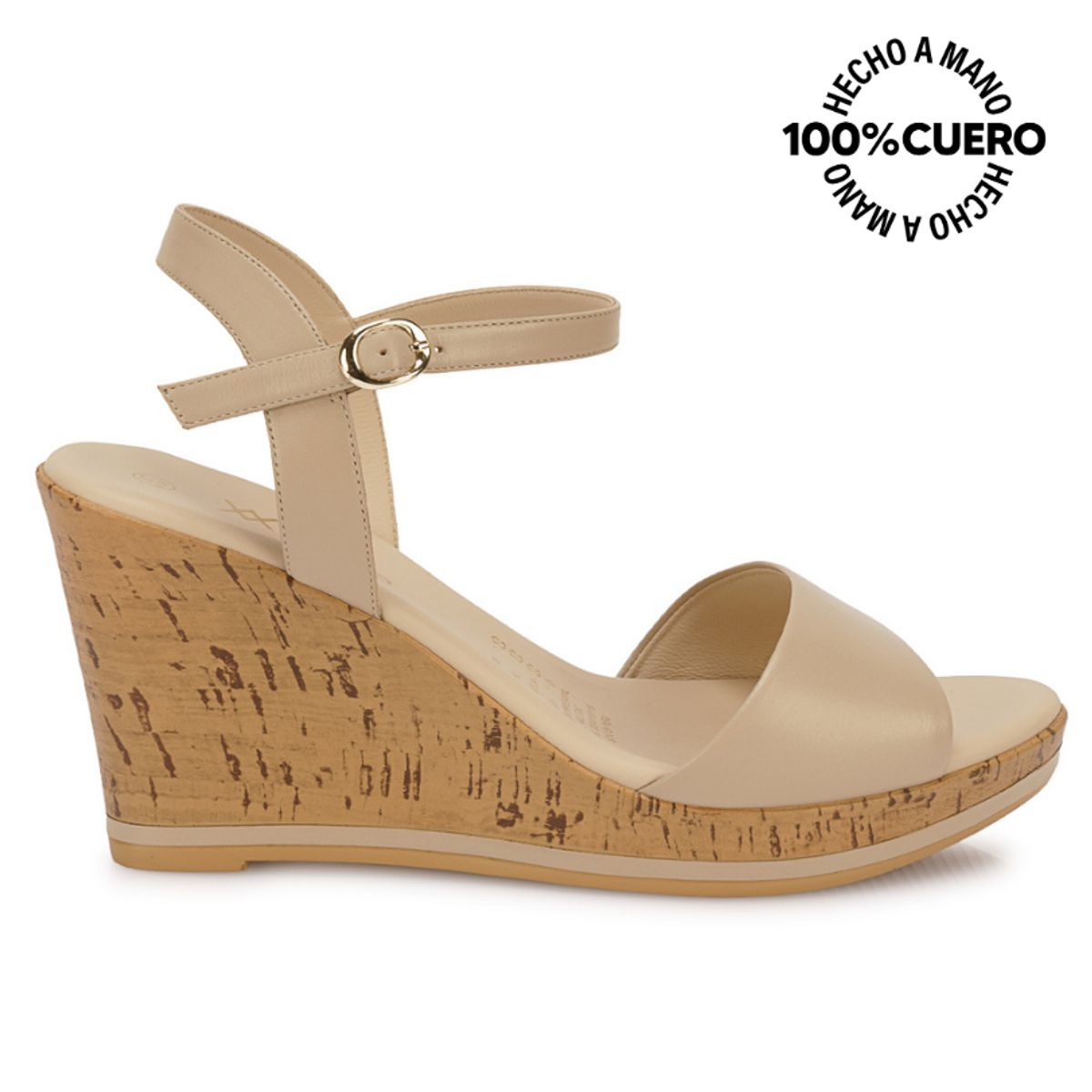 VIALE - Sandalia Dorsay Casual DAYA-2602 Avena Viale Cuero