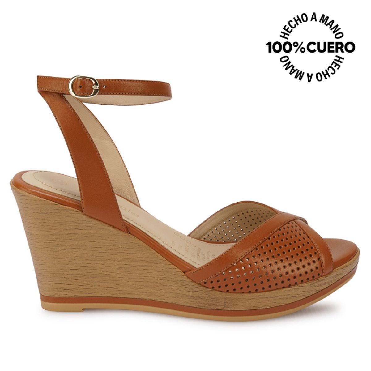 VIALE - Sandalia Dorsay Casual DAYA-2603 Natural Viale Cuero