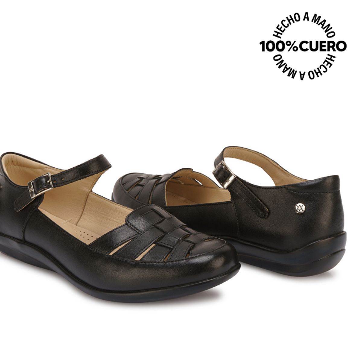 VIALE - Zapato Canasta Casual DK-2601 Negro Viale Cuero