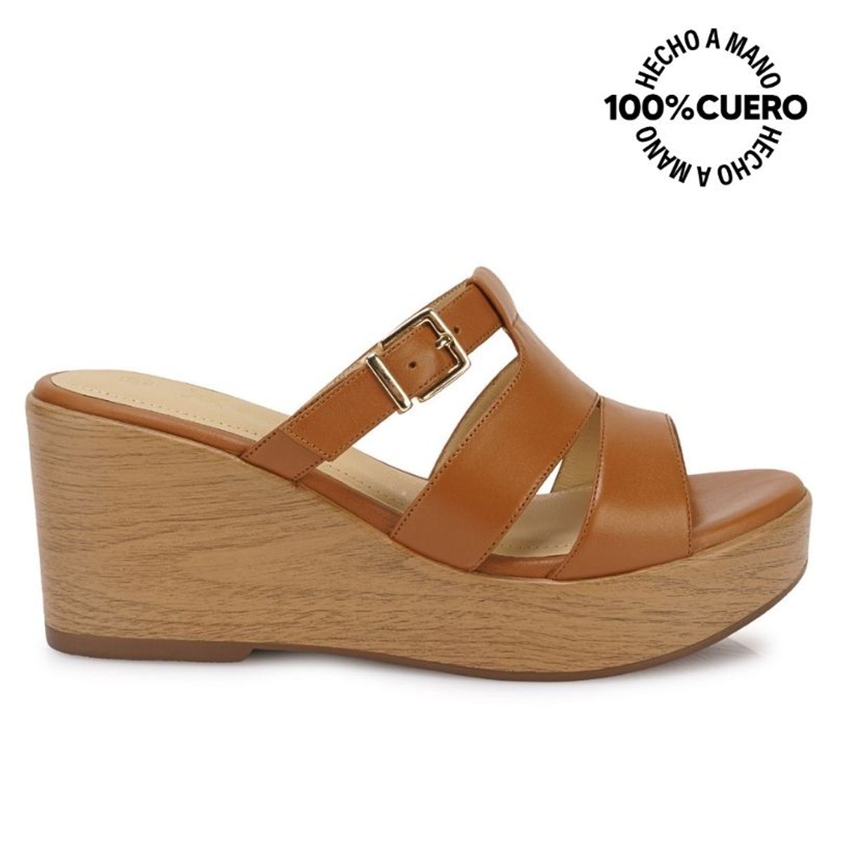 VIALE - Sandalia Slide Casual LINDA-2613 Cuoio Viale Cuero