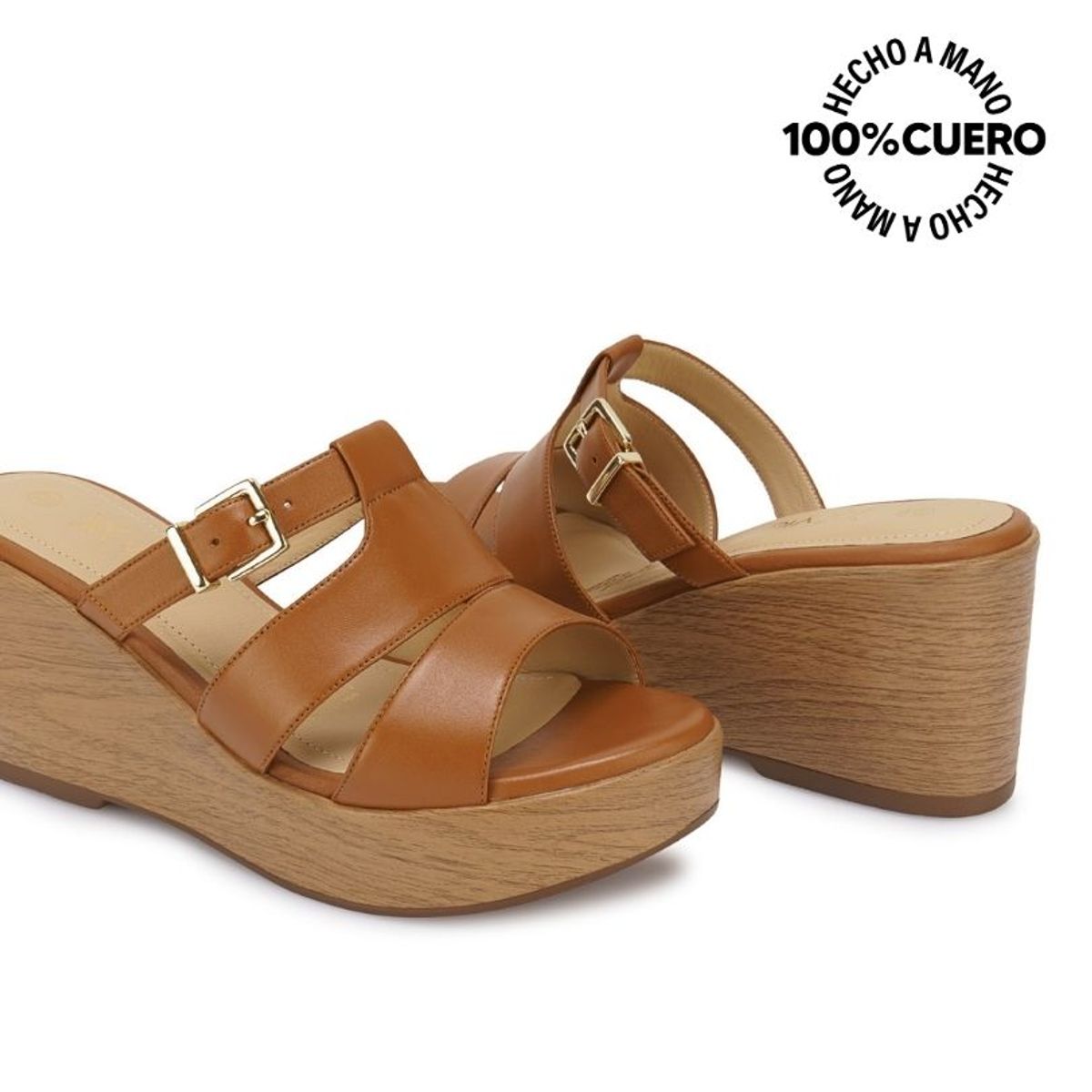 VIALE - Sandalia Slide Casual LINDA-2613 Cuoio Viale Cuero