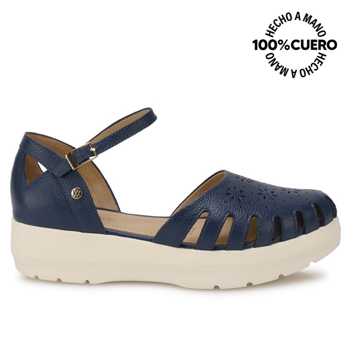 VIALE - Sandalia Franciscana Casual ROXI-2601 Azul Denim Viale Cuero