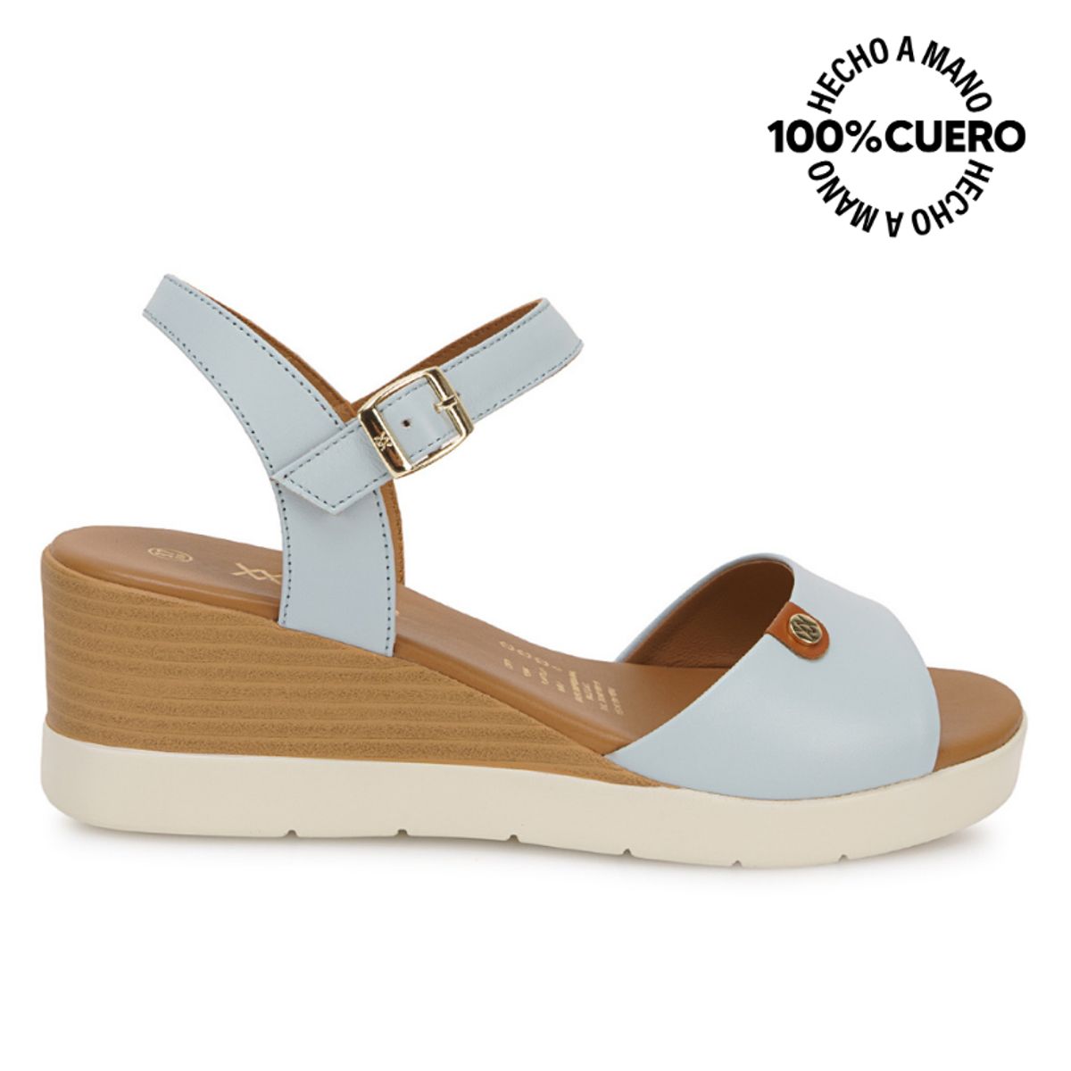 VIALE - Sandalia Dorsay Casual TASTE-2601 Celeste Viale Cuero