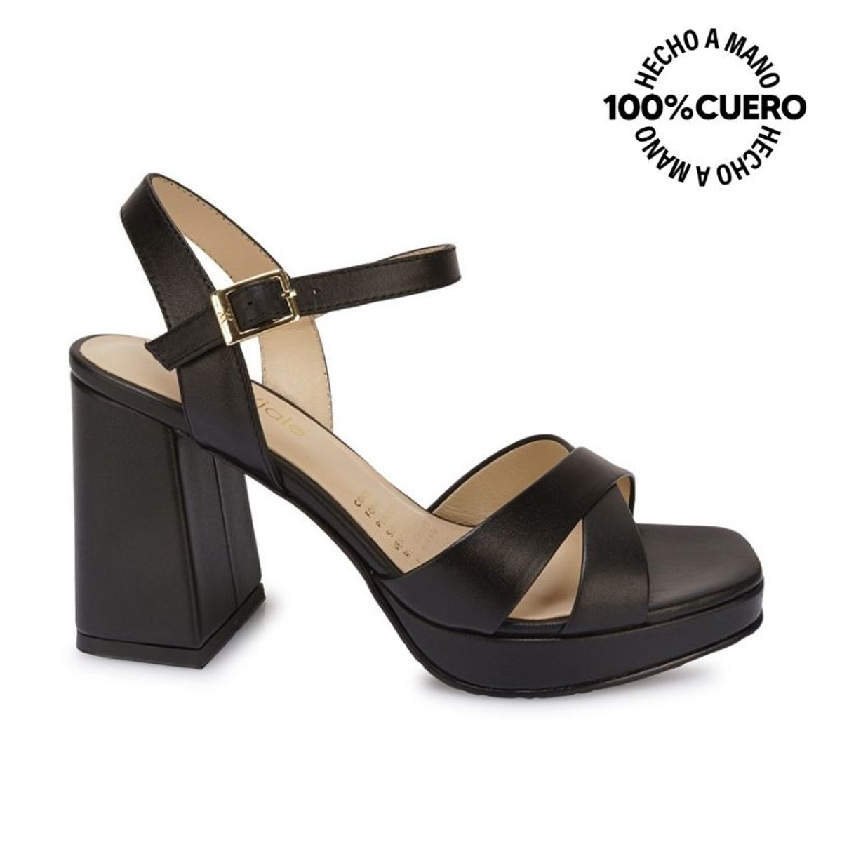 VIALE - Sandalia Dorsay Casual TATI-2605 Negro Viale Cuero