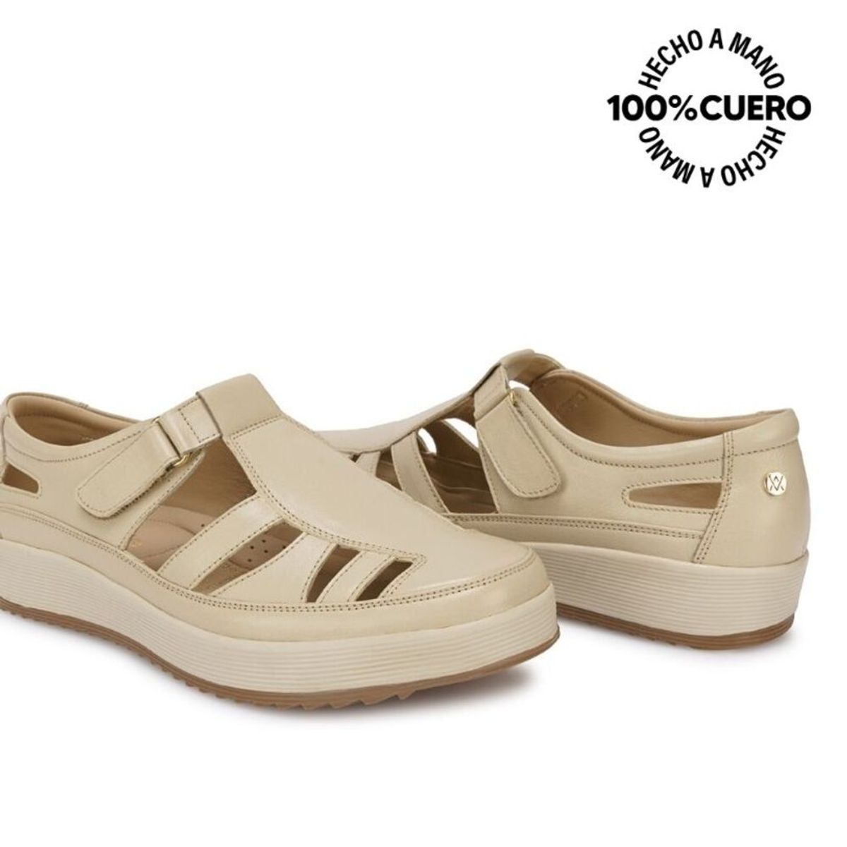 VIALE - Zapato Canasta Casual WIL-2520 Hueso Viale Cuero