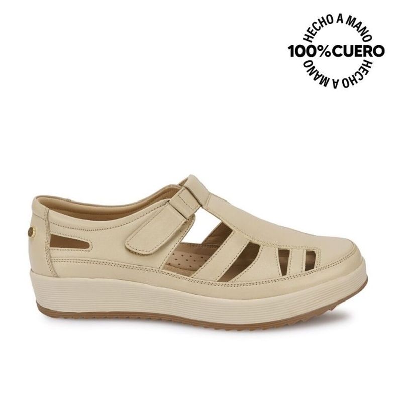 VIALE - Zapato Canasta Casual WIL-2520 Hueso Viale Cuero