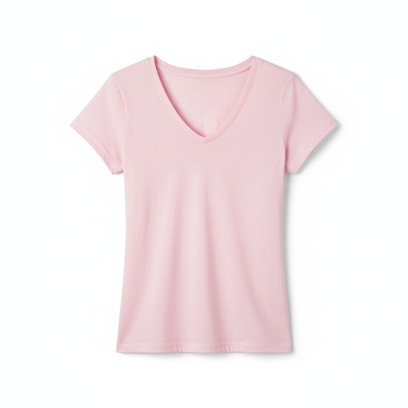 CKAST PERU - Polo Mujer Rosado Bebé Cuello V