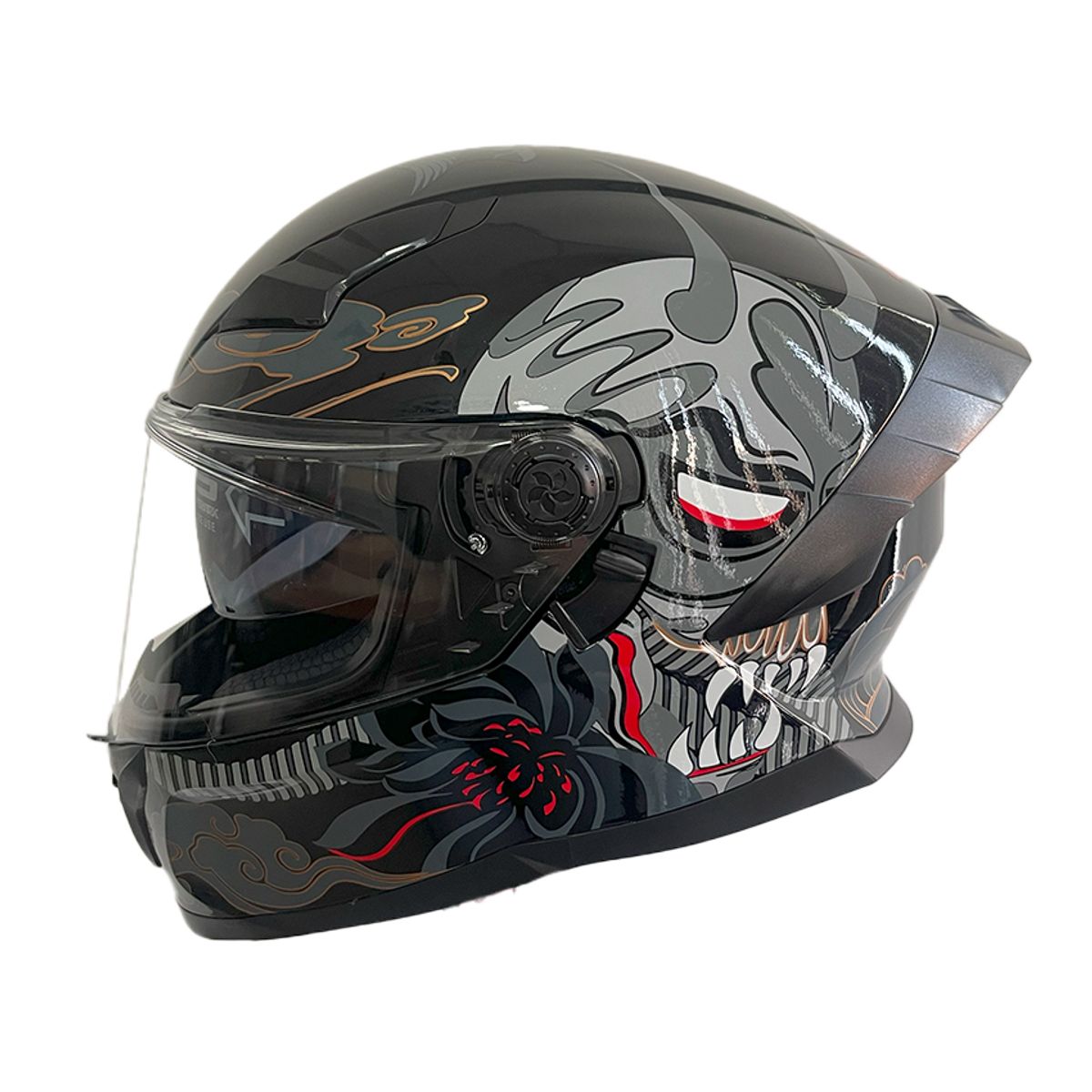 GREENLINE - CASCO INTEGRADO PARA MOTO MODELO 800 BLACK DEMON GREENLINE TALLA XL