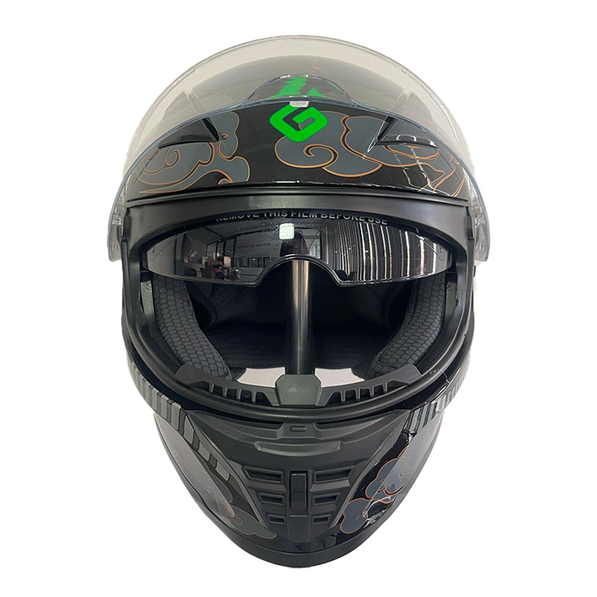 GREENLINE - CASCO INTEGRADO PARA MOTO MODELO 800 BLACK DEMON GREENLINE TALLA L