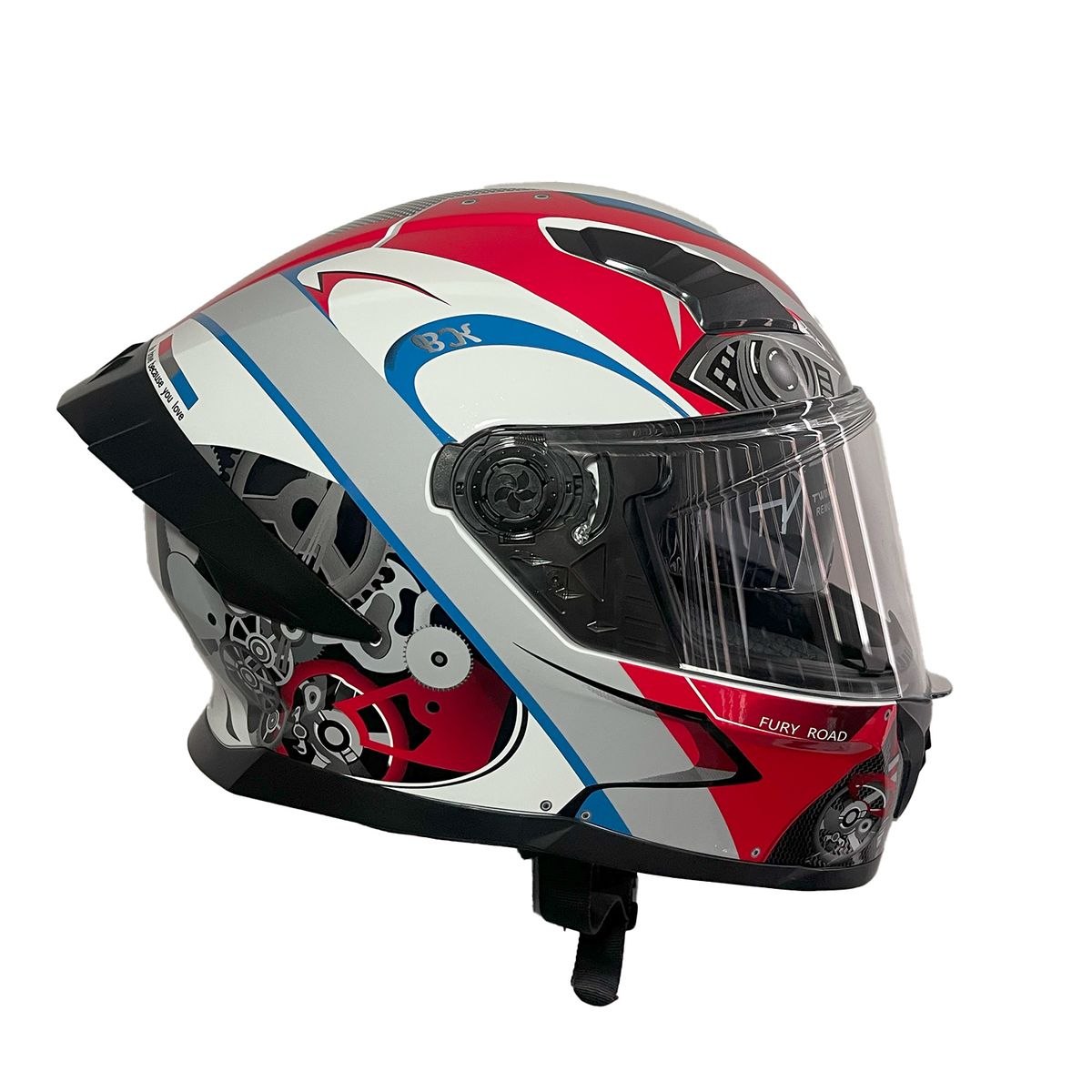 GREENLINE - CASCO DOT PARA MOTO MODELO 800 BLANCO ENGRANAJE GREENLINE TALLA L