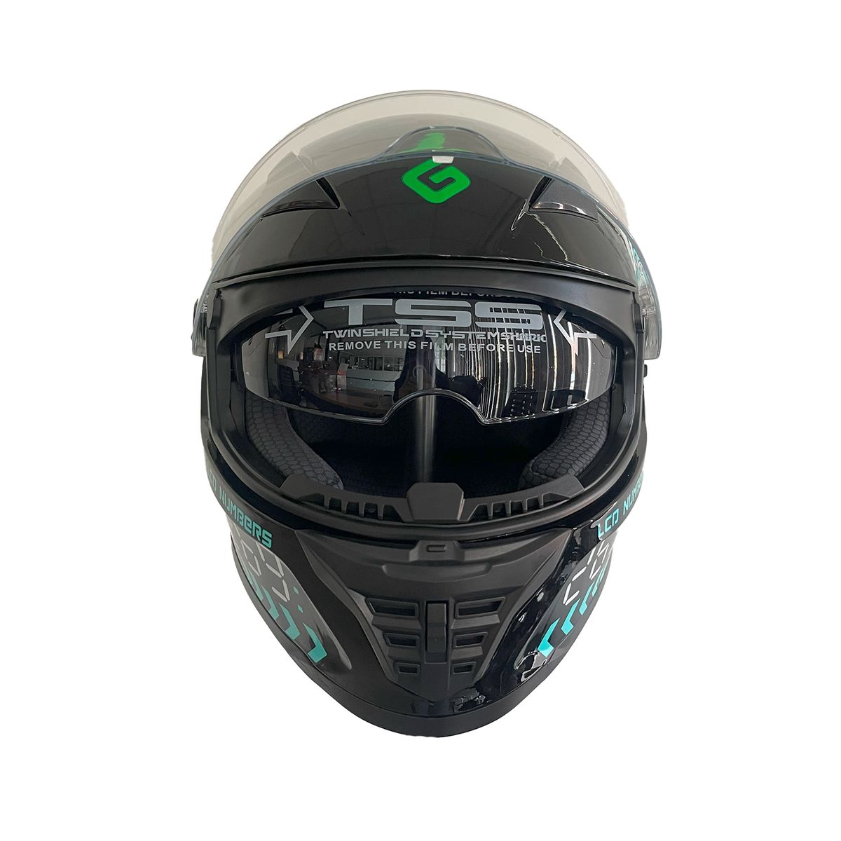 GREENLINE - CASCO DOT PARA MOTO MODELO 800 NEGRO MECANICO GREENLINE TALLA L