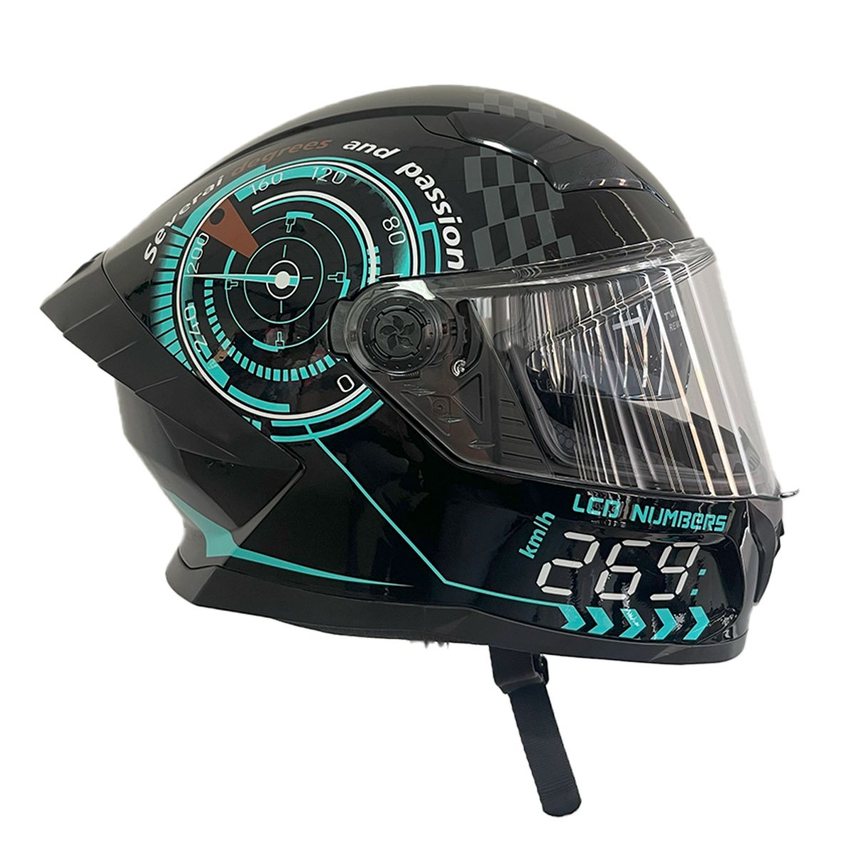 GREENLINE - CASCO DOT PARA MOTO MODELO 800 NEGRO MECANICO GREENLINE TALLA L