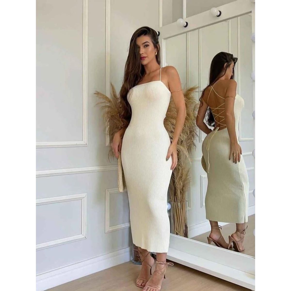 GENERICO - VESTIDO LARGO MIDI CON TIRANTES