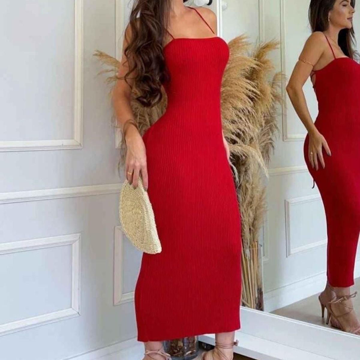 GENERICO - VESTIDO LARGO MIDI CON TIRANTES