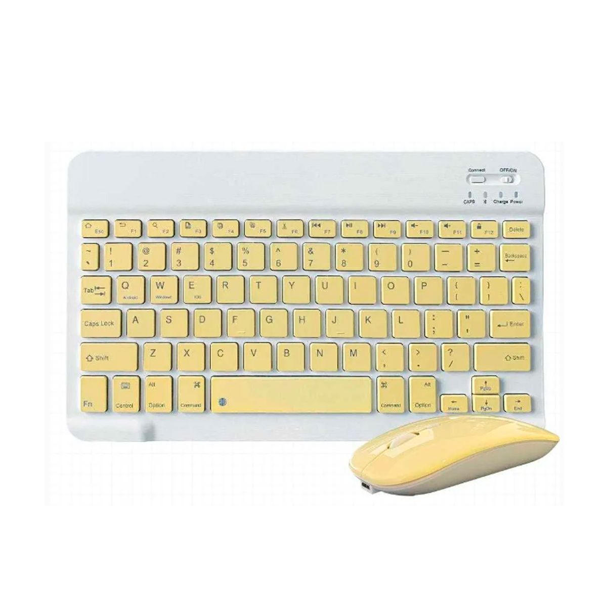 GENERICO - Teclado Mouse Super Delgado Amarillo Inalambrico