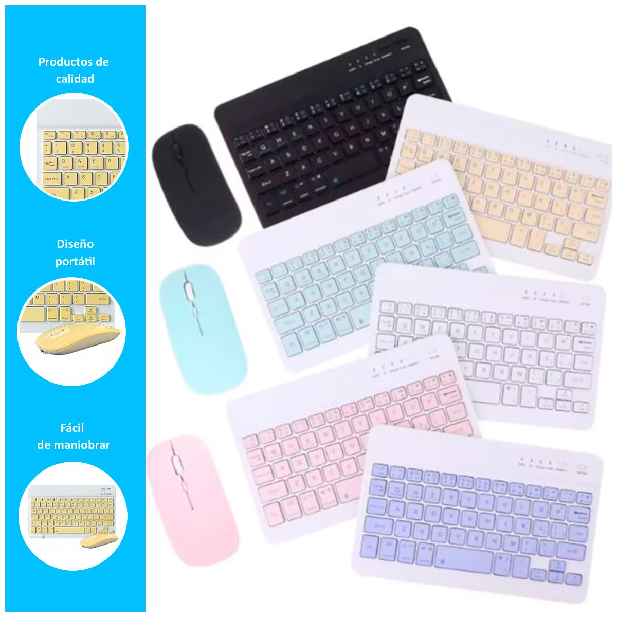 GENERICO - Teclado Mouse Super Delgado Amarillo Inalambrico