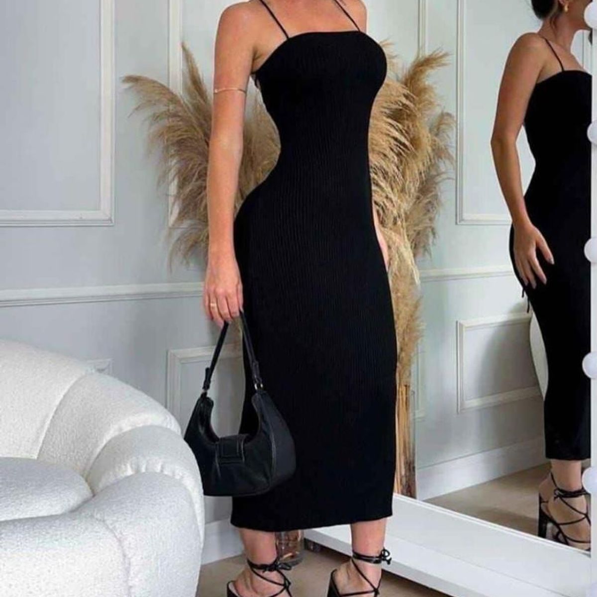 GENERICO - VESTIDO LARGO MIDI CON TIRANTES