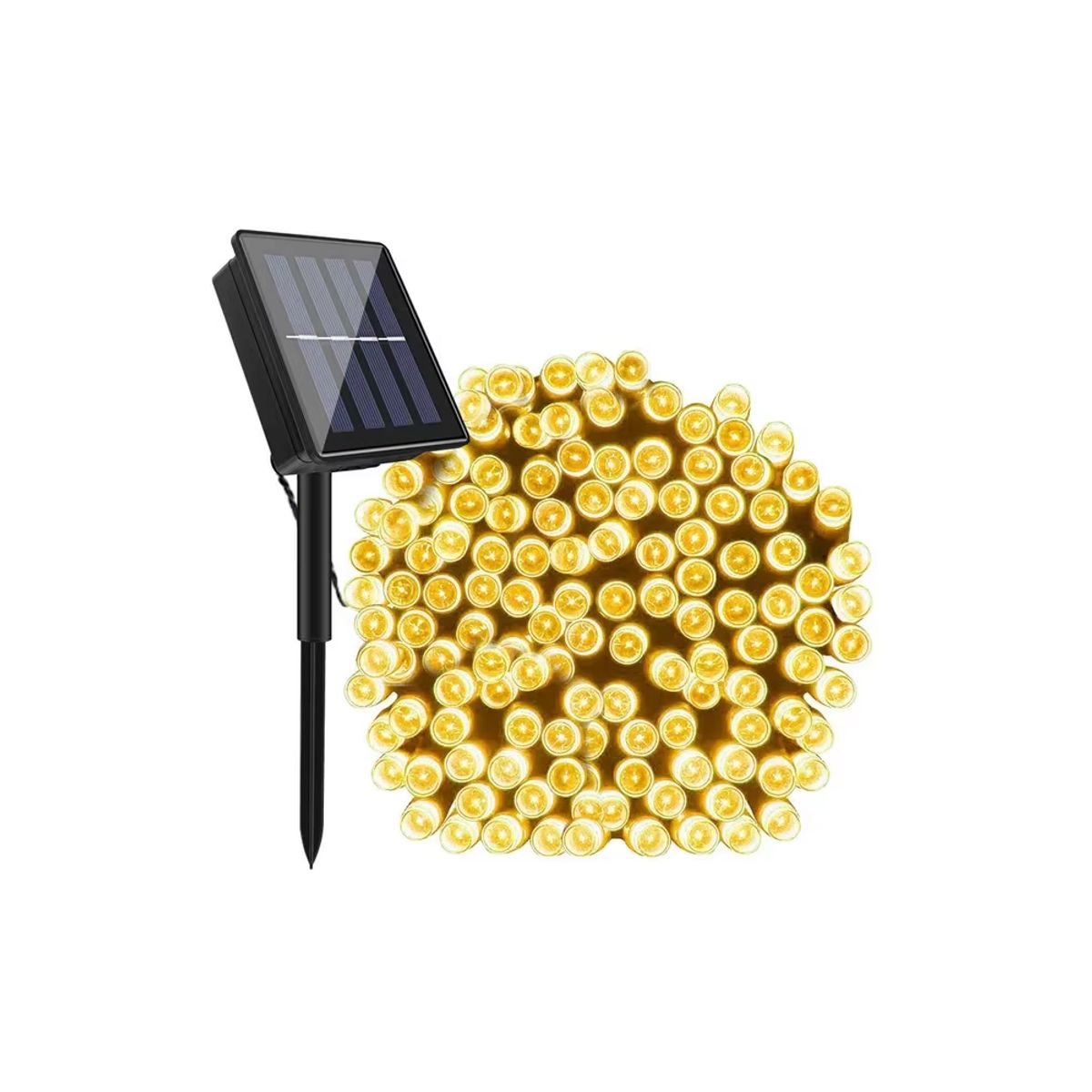 GENERICO - Luces Navideñas Ambar Con Panel Solar 10mts