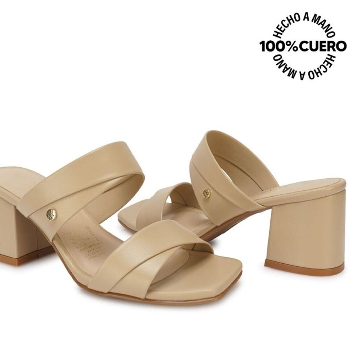 VIALE - Sandalia Strap Casual TATI-2602 Pele Viale Cuero