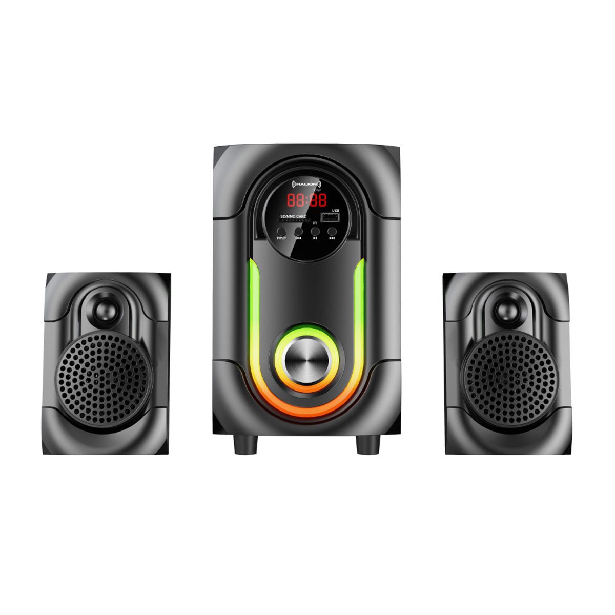 HALION - Parlante 2.1 Halion HA-K42 Ringo Subwoofer 4" USB, SD, BT, FM 80w