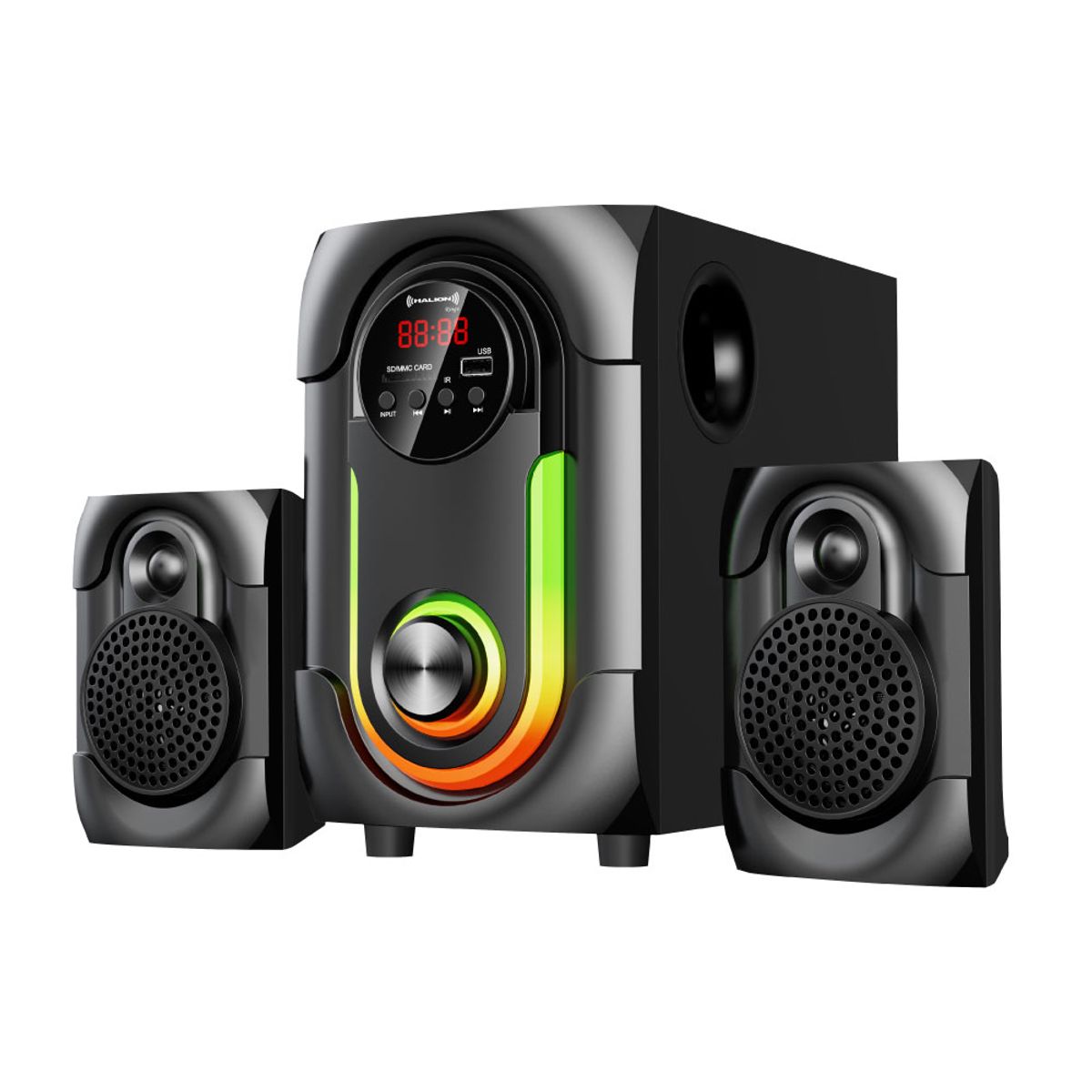 HALION - Parlante 2.1 Halion HA-K42 Ringo Subwoofer 4" USB, SD, BT, FM 80w
