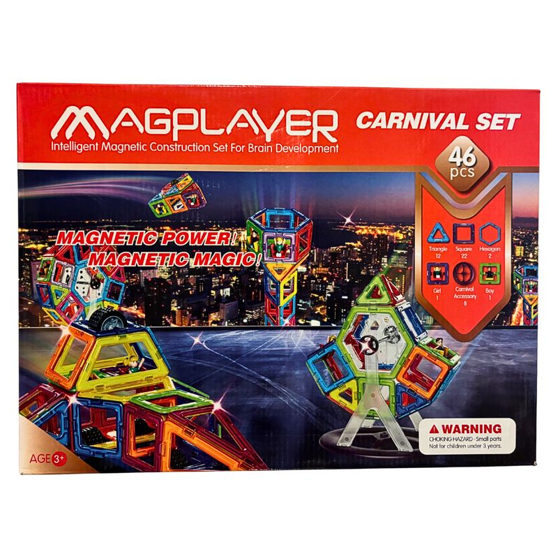 GENERICO - JUEGO MAGPLAYER MAGNÉTICO 46 PIEZAS