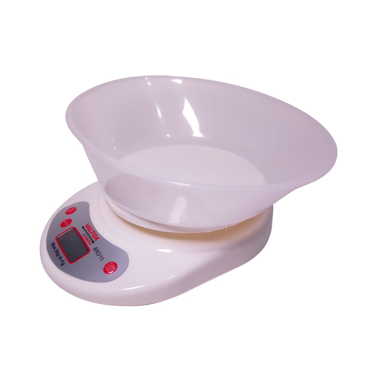 VALTOX - Balanza Digital Gramera de Cocina Valtox 1gr a 5kg con Bowl Blanco