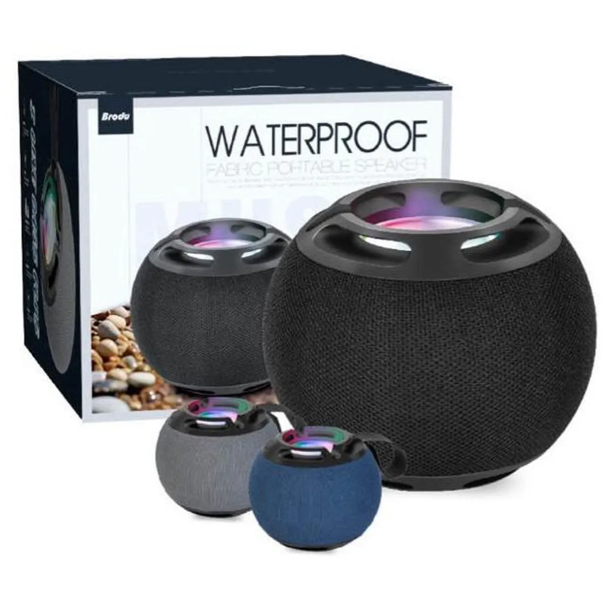 GENERICO - Parlante Redondo Waterproof Con Luz LED
