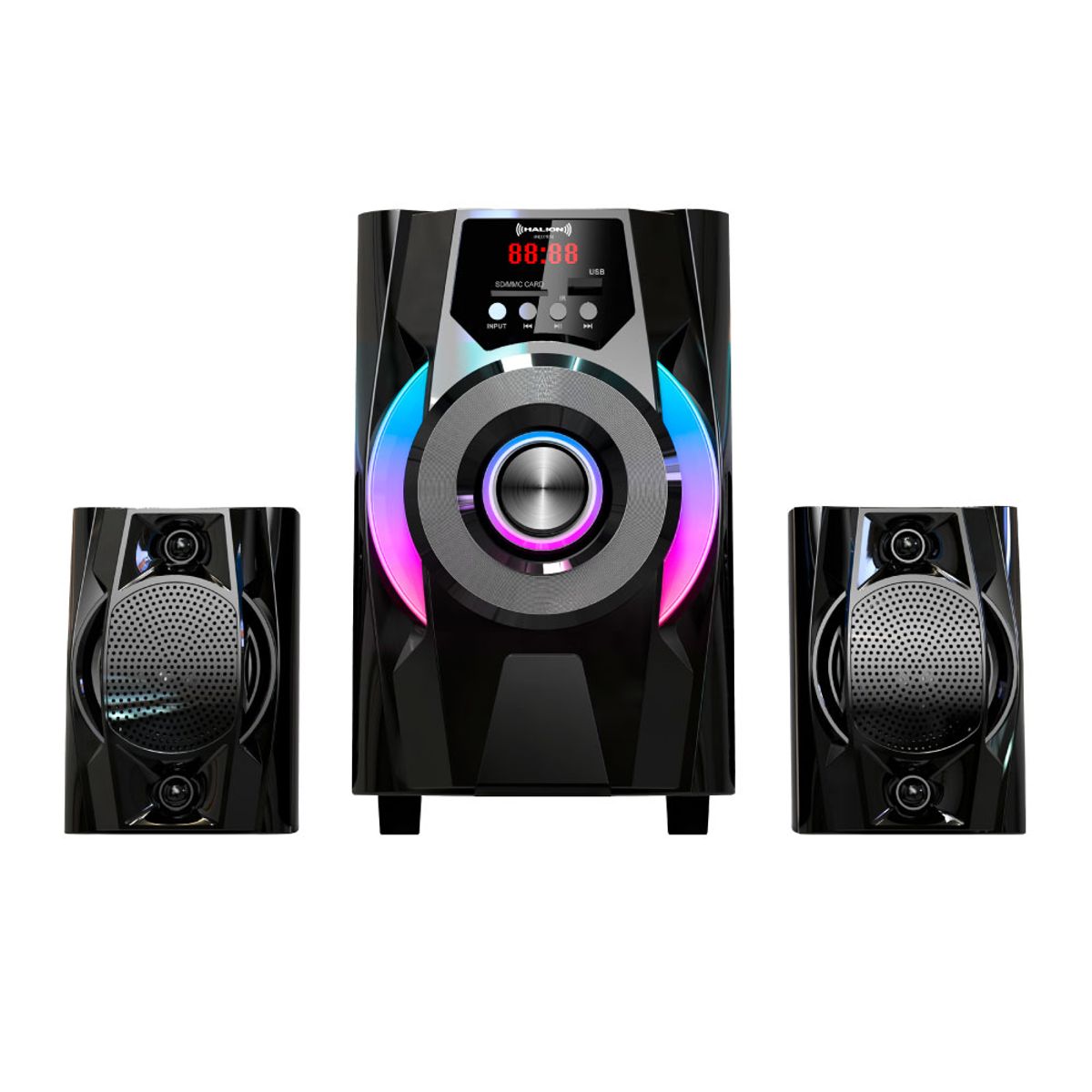 HALION - Parlante 2.1 Halion HA-K43 Bristol Subwoofer 4" USB, SD, BT, FM 80w
