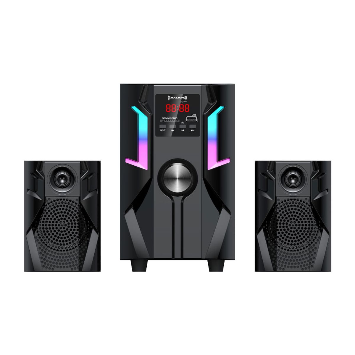 HALION - Parlante 2.1 Halion HA-K41 Cyclon Subwoofer 4" USB, SD, BT, FM 80w