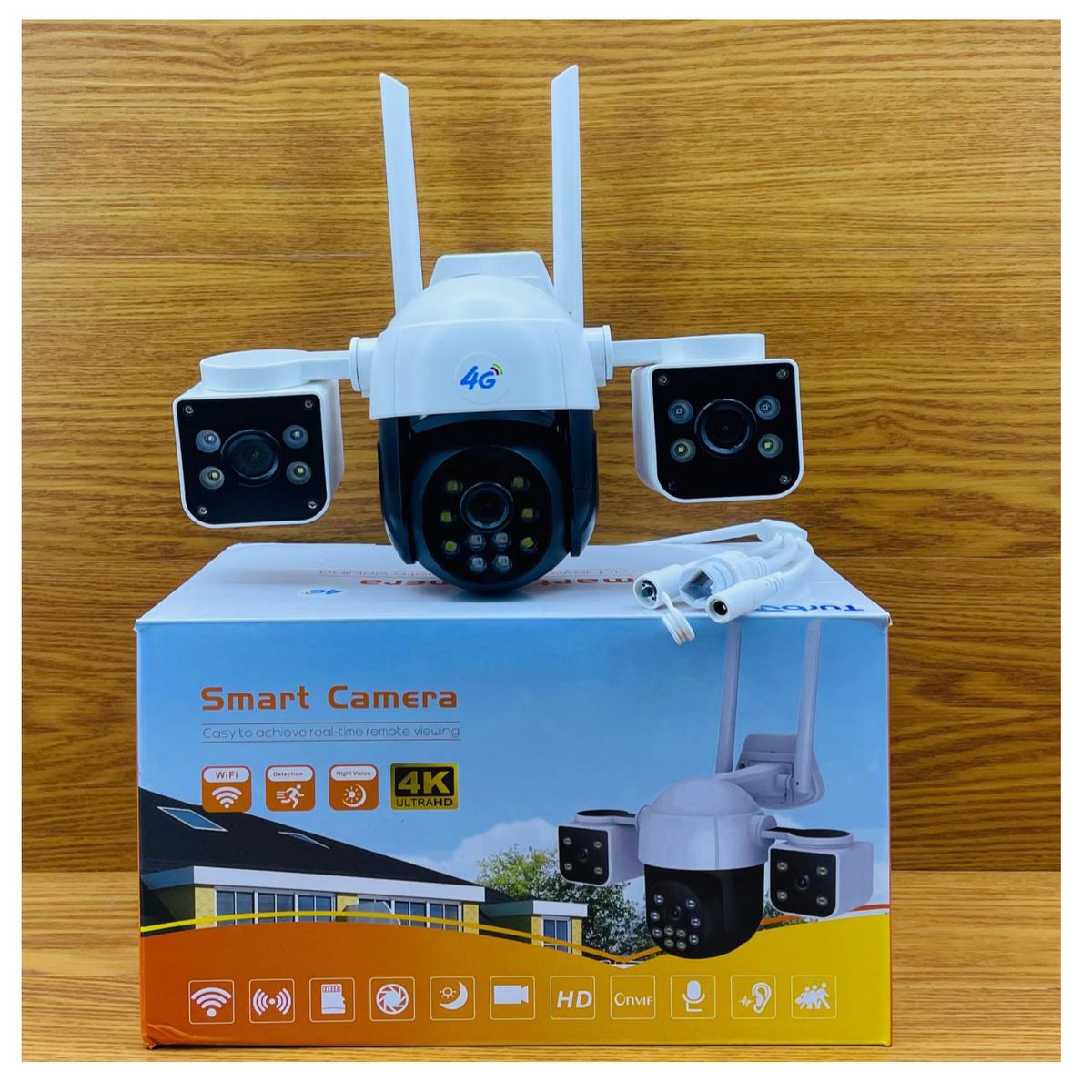 GENERICO - Cámara de Seguridad Triple Lente HD con Chip Inteligente