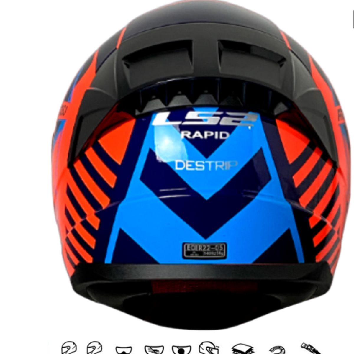 LS2 - CASCO MOTO LS2 FF353 DESTRIP AZULNARANJA