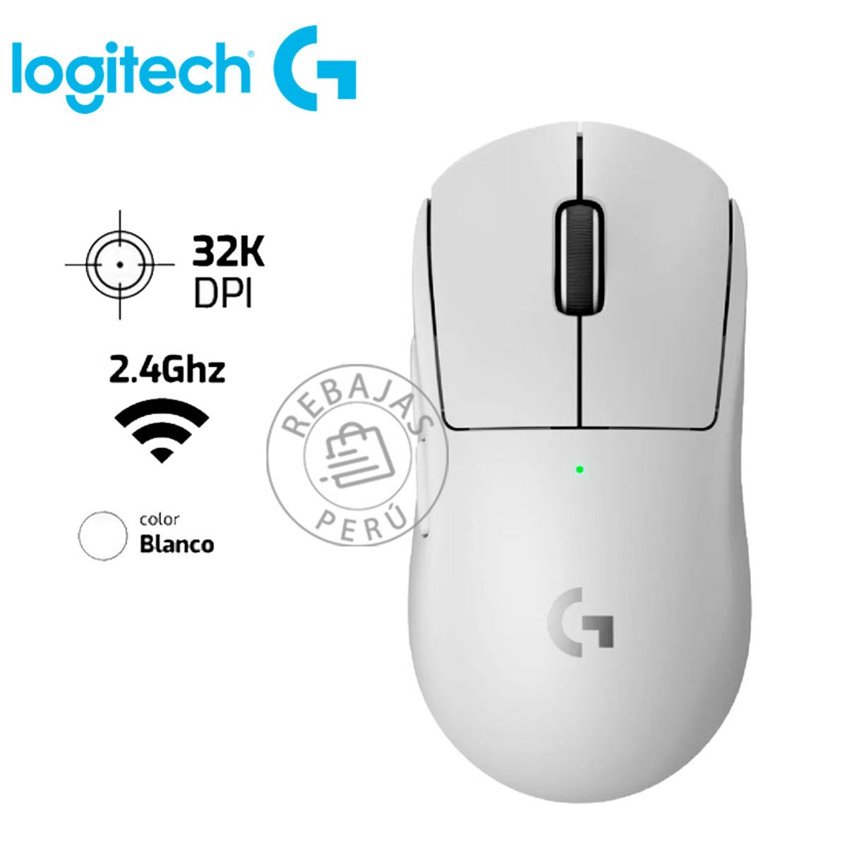 LOGITECH - Mouse Logitech G PRO X Superlight 2 Blanco Wireless 8000Hz 60g DPI32K