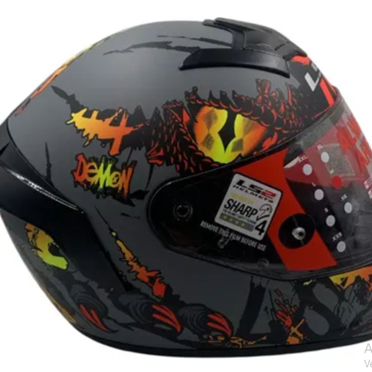 LS2 - CASCO MOTO LS2 NS352 DEMONIO GRIS NARANJA MATE