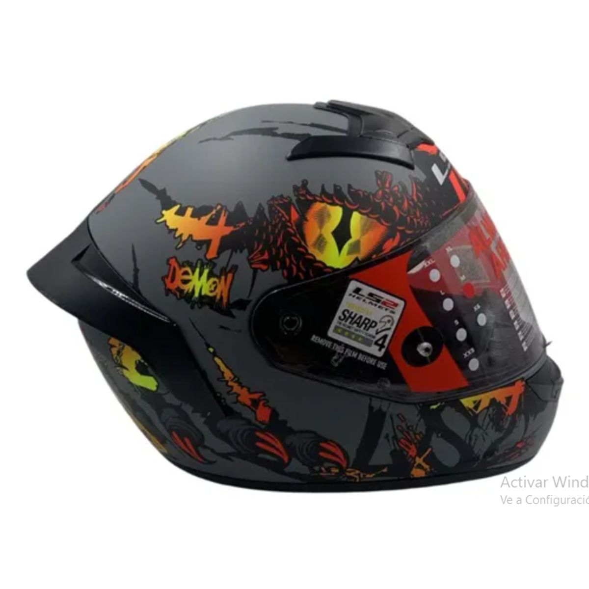 LS2 - CASCO MOTO LS2 NS352 DEMONIO GRIS NARANJA MATE