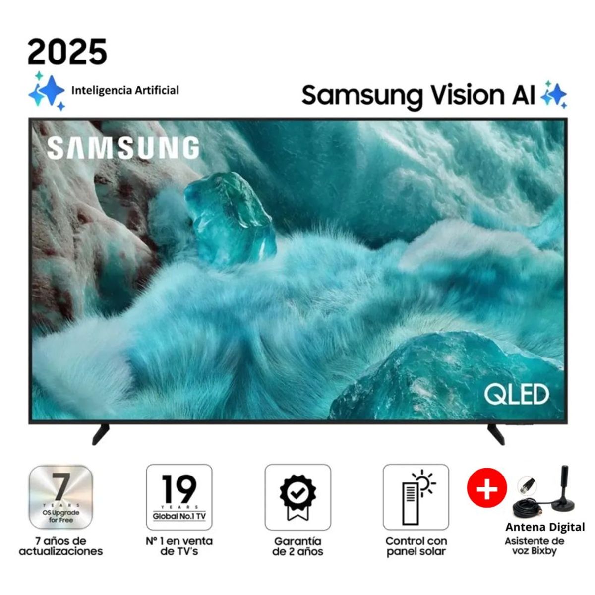 SAMSUNG - Televisor Smart TV Samsung 43 QLED QN43Q7FAAGXPE  Q7F Vision AI 2025 + Antena Digital