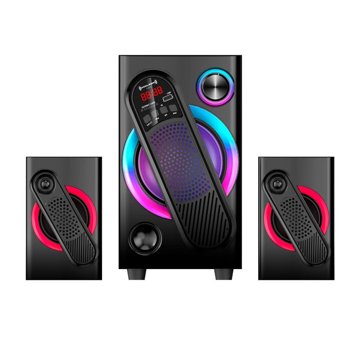 HALION - Parlante 2.1 Halion HA-F61 Gordon Subwoofer 5.25" USB, SD, BT, FM 150w