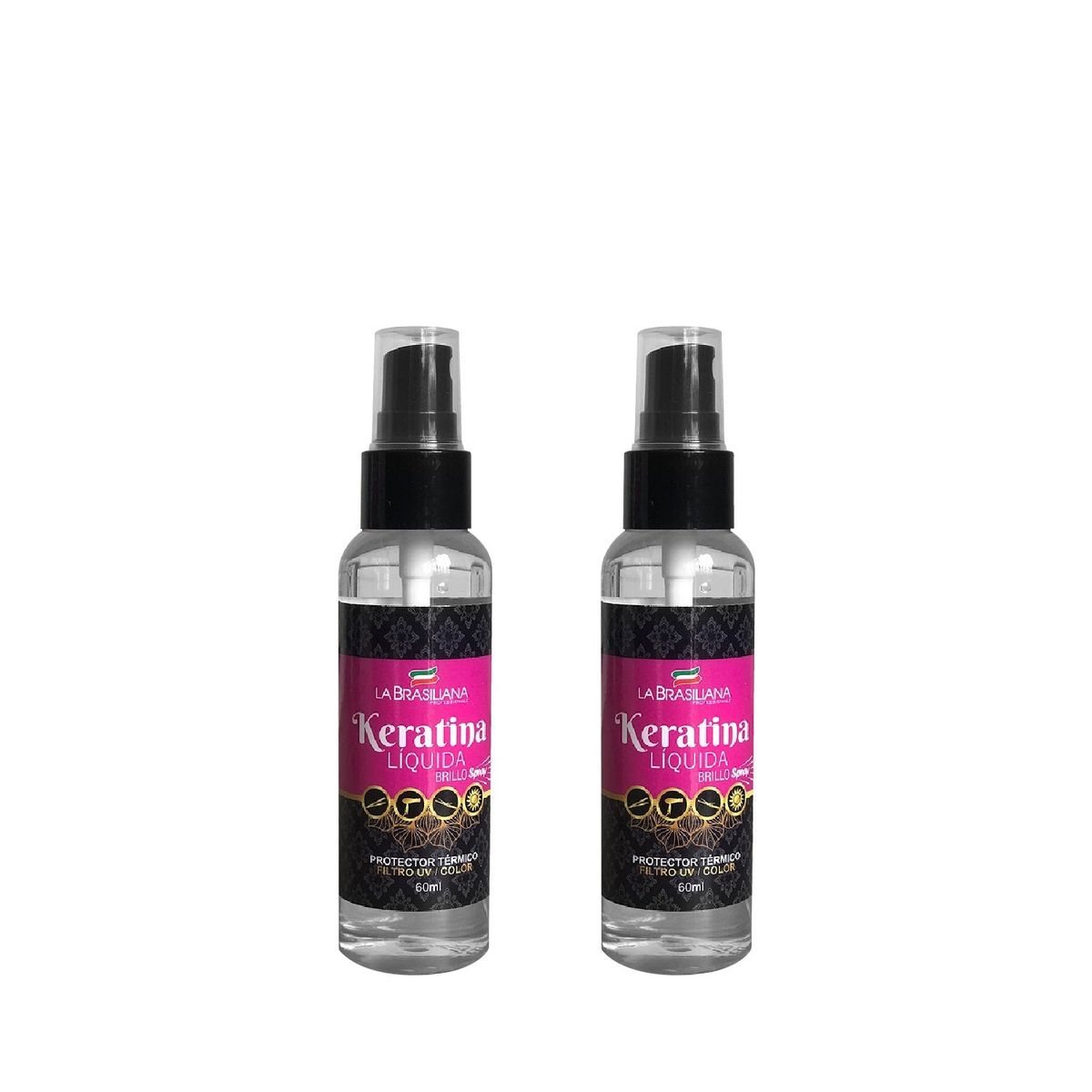 LA BRASILIANA - 2 Keratina Liquida- Brillo Spray 60Ml