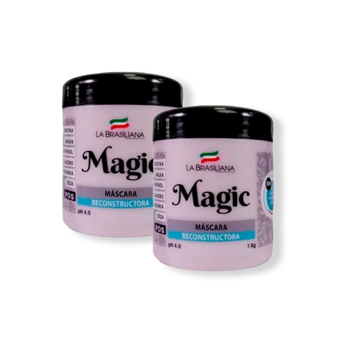 LA BRASILIANA - Máscara Reconstructora Capilar Magic Pos 1Kg 2 Unidades