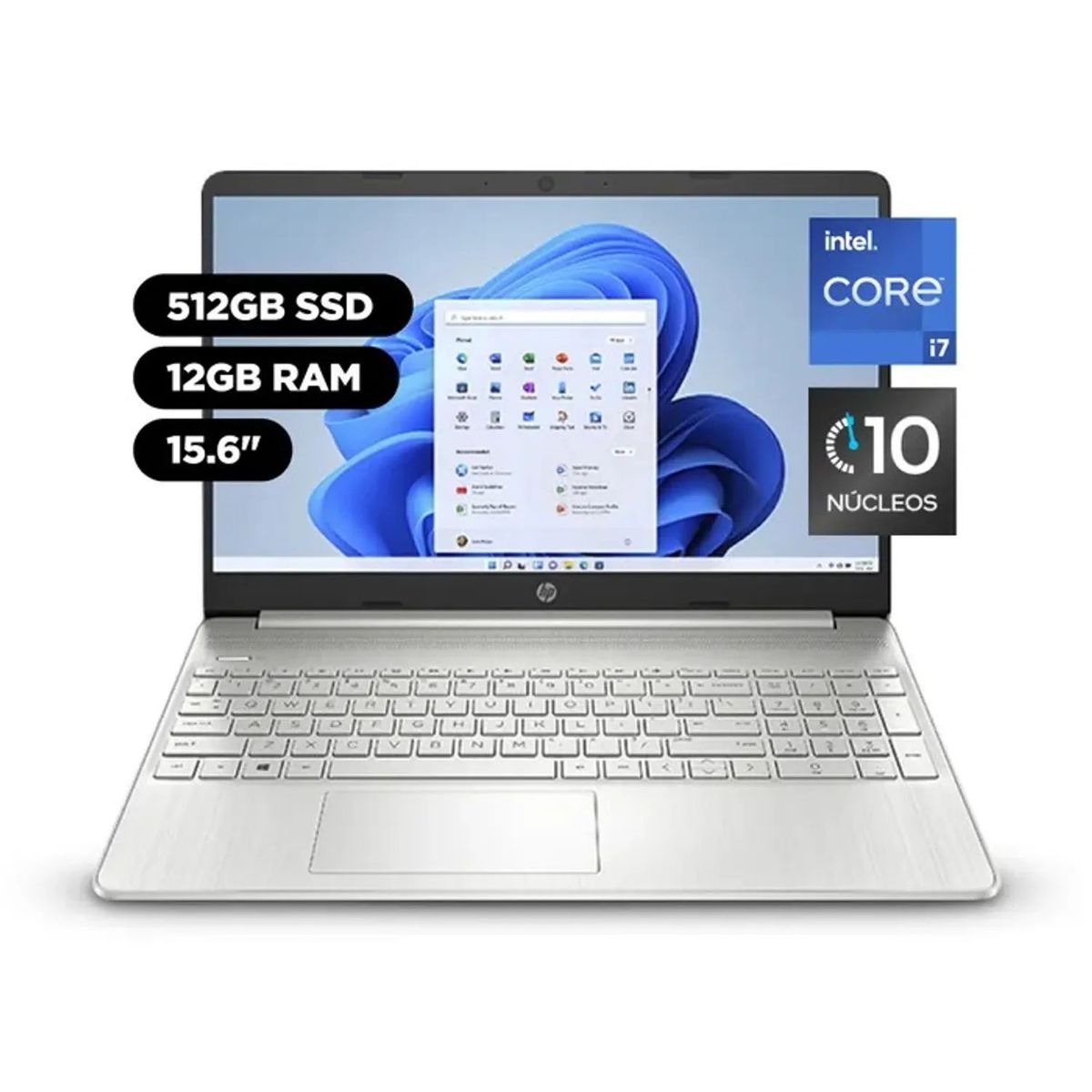 HP - Laptop HP 15-DY5010LA INTEL CORE i7 1255U 12va GENERACION 15.6 FHD 12GB RAM 512GB SSD W11