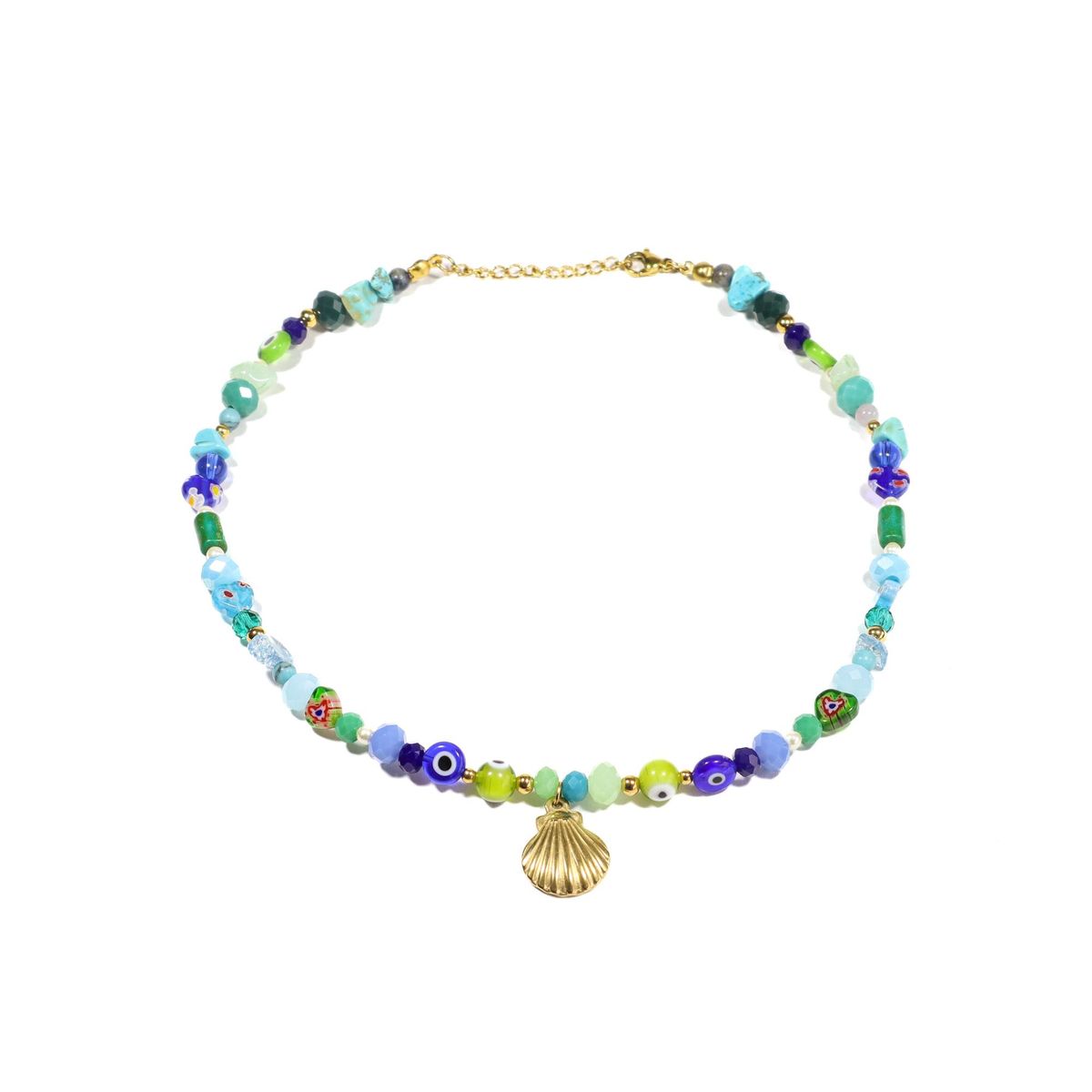 SAMANTHA PINTO HANDMADE ACCESSORIES - Collar Laura Azul Verde