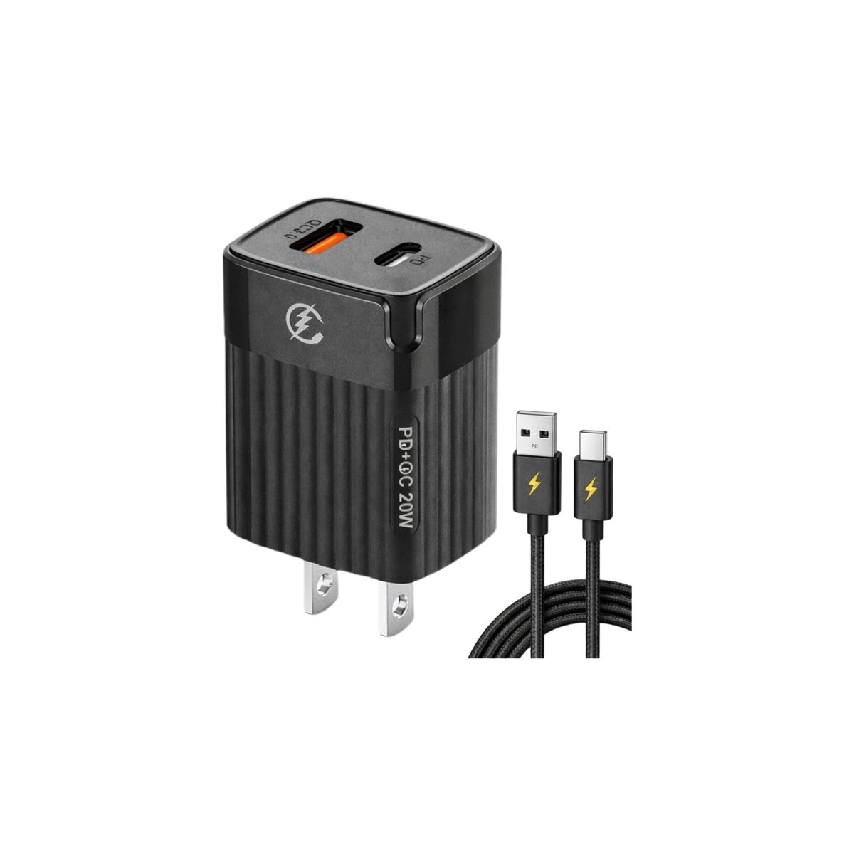 GENERICO - VOLTRAX CUBO 20W USB+C CARGA RAPIDA + CABLE 1MT