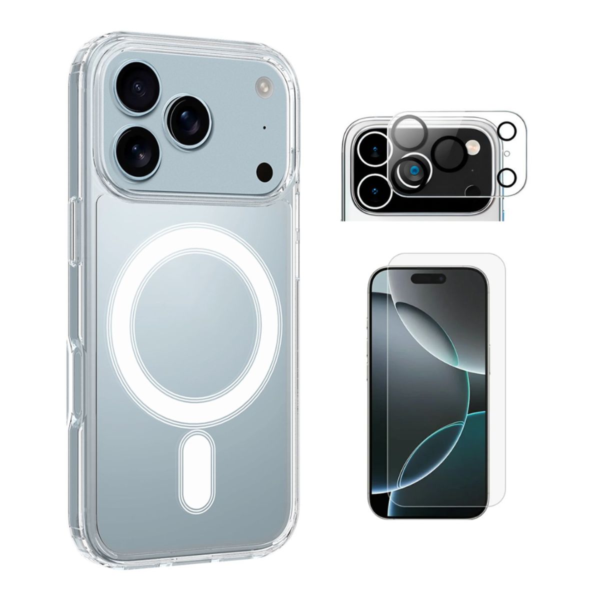 GENERICO - Case Para Iphone 17 Pro Max Clear Mag Y Vidrios